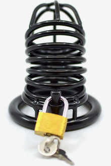Cock Cage Steel Black Stripe