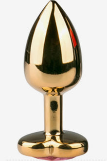 Metal Butt Plug No.3  Gold/Pink