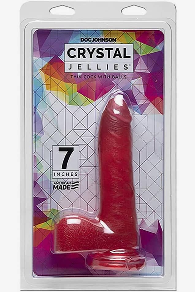 Crystal Jellies Thin Cock w. Balls 7in
