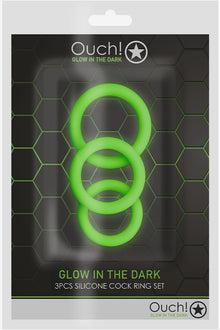 3 pcs Cock Ring Set Glow in the Dark