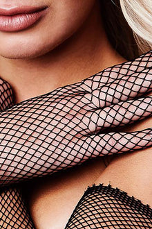 Baci - Fishnet Opera Glove - Black - OS