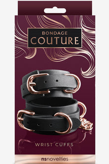 Bondage Couture Wrist Cuffs Black