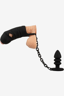 Cock Cage With Butt Plug Black