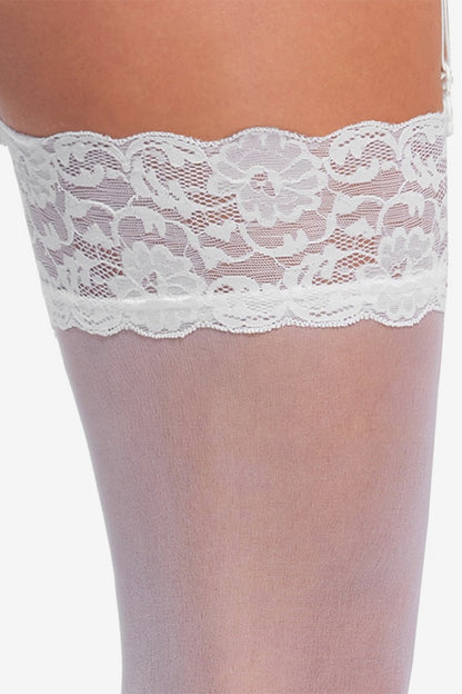 Cottelli Legwear - Stockings With Lace - White