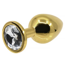 Cave Master - Golden Steel Buttplug with Crystal