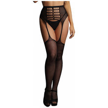 Le Désir - High Waist Garterbelt Stockings - Black - OS