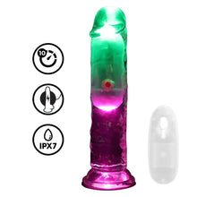 RealCock - LED Vibrating Straight Cock - Transparent - 15cm