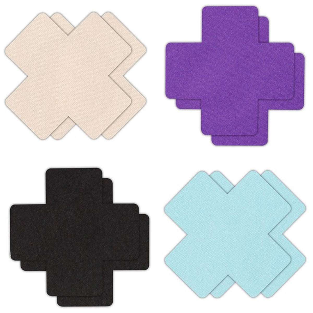 NS Novelties - Pasties Cross Assort 4 Pair - Multi-color - OS