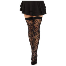 Leg Avenue - Wild Rose Net Thigh Highs - Black - OS