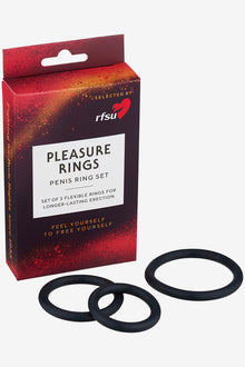 RFSU - Pleasure Rings Penis Ring Set - Black - 3-pack