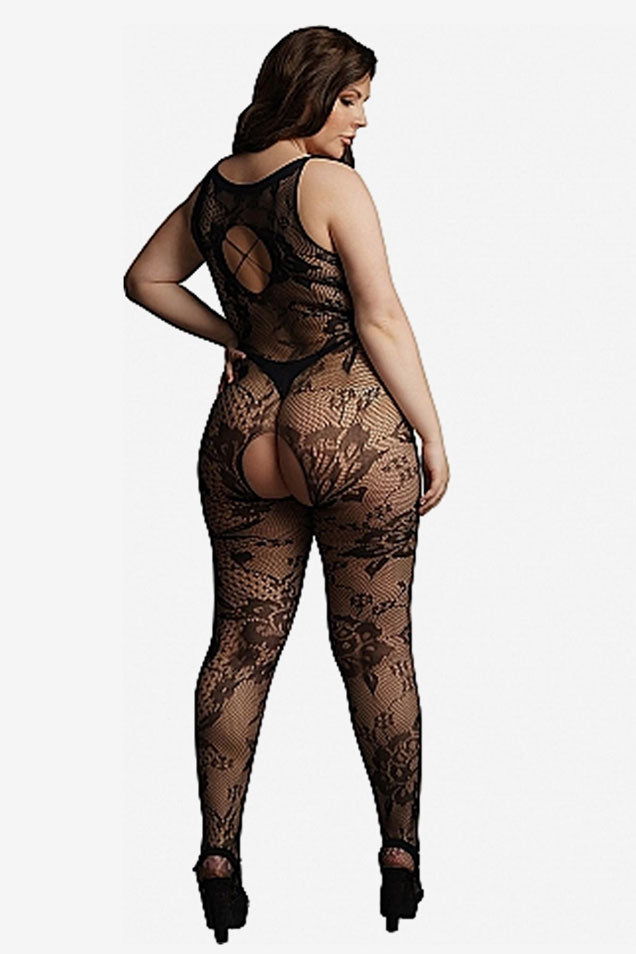 Le Désir - Criss Cross Neck Bodystocking - Black - QS