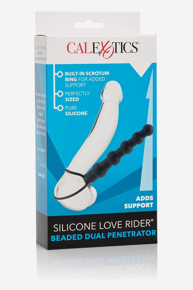 Silicone Beaded Dual Penetrator Black